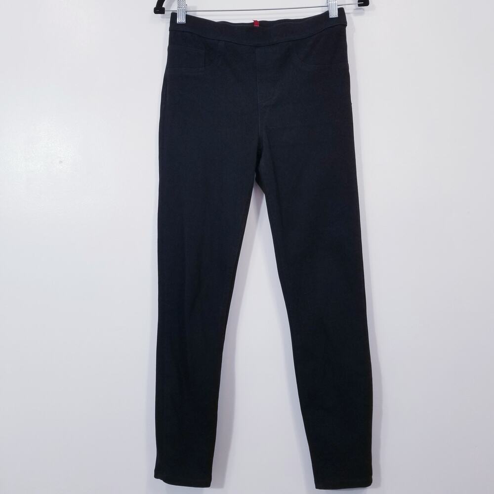 Spanx High Rise Pull on Black Denim Skinny